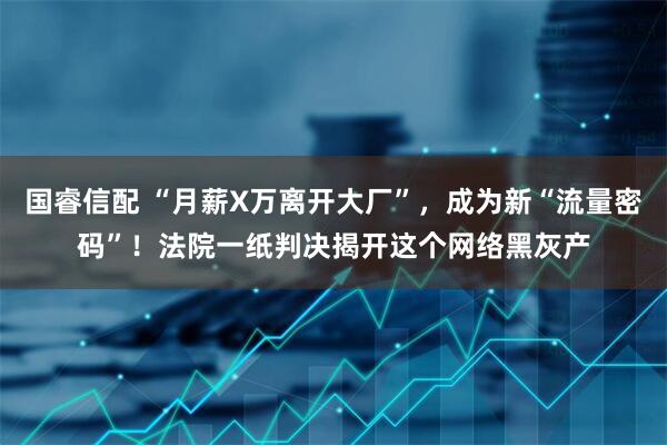 国睿信配 “月薪X万离开大厂”,成为新“流量密码”!法院一纸判决揭开这个网络黑灰产
